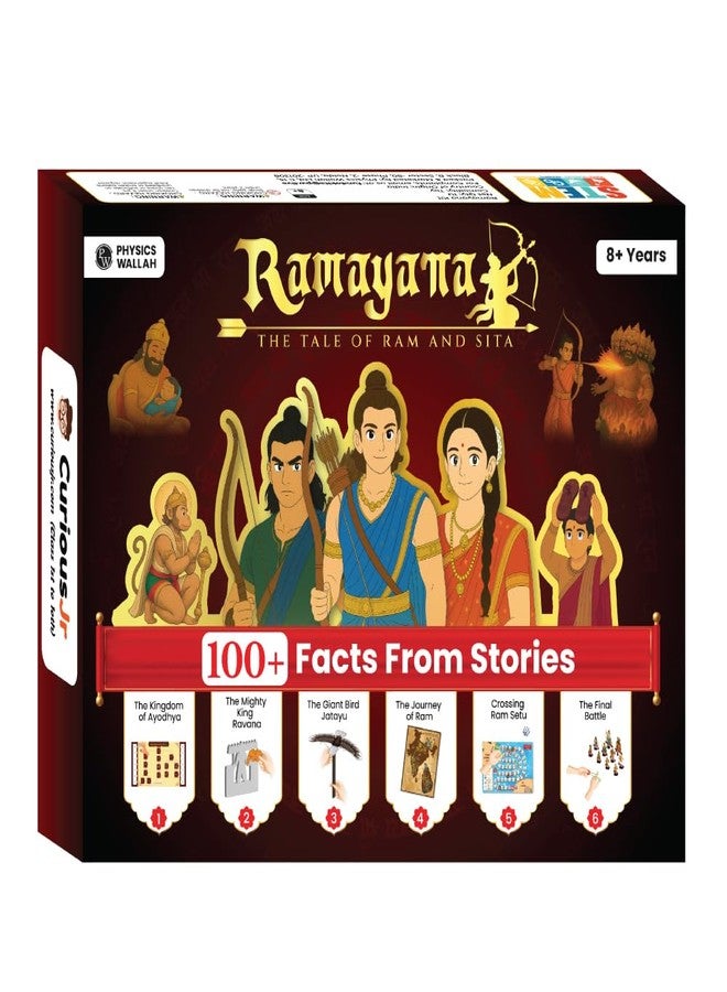 PW Physics Wallah Ramayana – The Tale of Ram & Sita Kit for Kids, 6-in-1 Fun Activity & Family Board Game, Learn 100+ Ramayana Facts with Puzzles, Booklet, Family Tree, Gift for Kids Ages 8–14 Years - Image 1