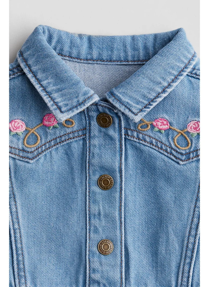 H&M Embroidery-detail denim jacket