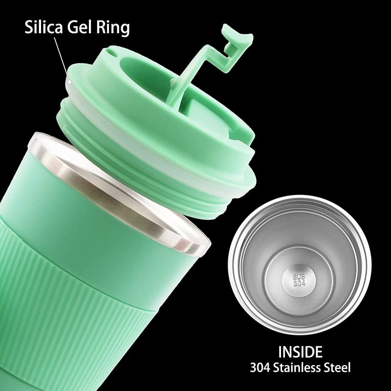daiDokoro Insulated Stainless Steel Portable CoffeeTea Tumbler for HotCold Beverages Light Green 510 ML - Image 3