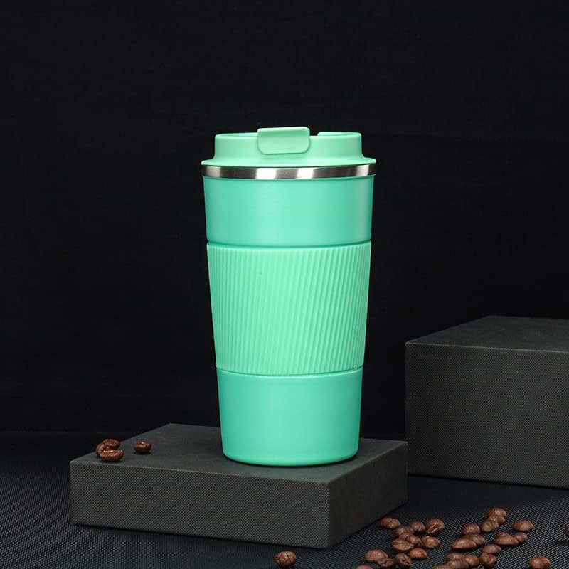 daiDokoro Insulated Stainless Steel Portable CoffeeTea Tumbler for HotCold Beverages Light Green 510 ML - Image 1