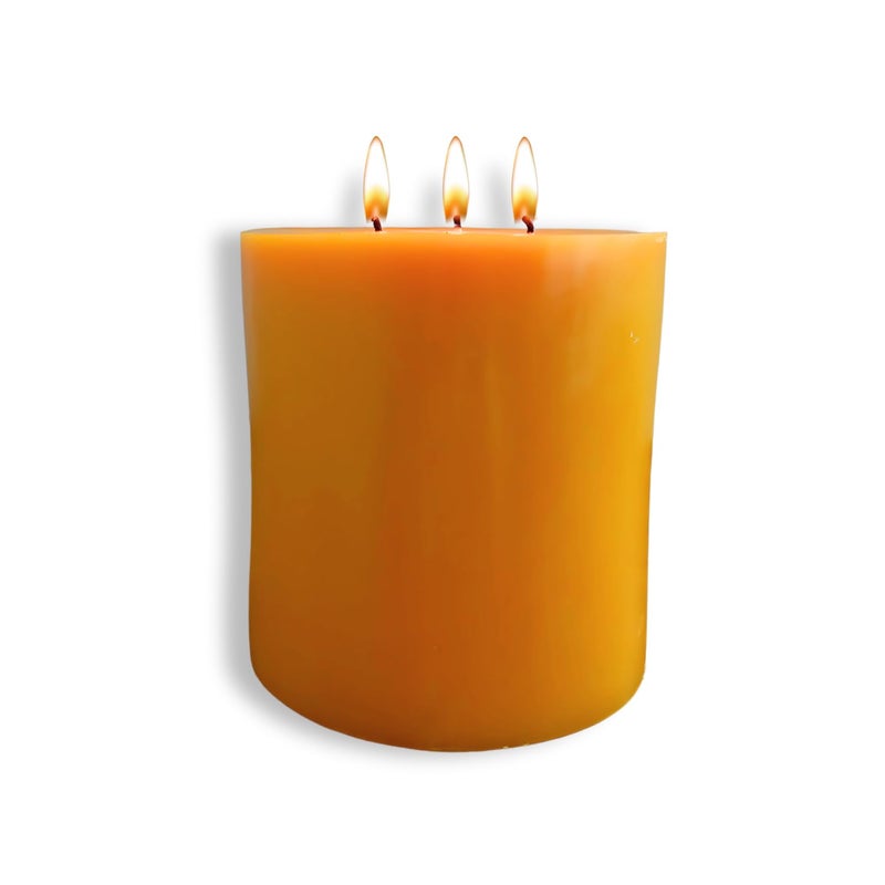 Candlestock 100 USA Beeswax Pillar Candle Handmade in Woodstock NY Natural with 100 Cotton Wick LongBurning Dripless 6x6 1 Candle
