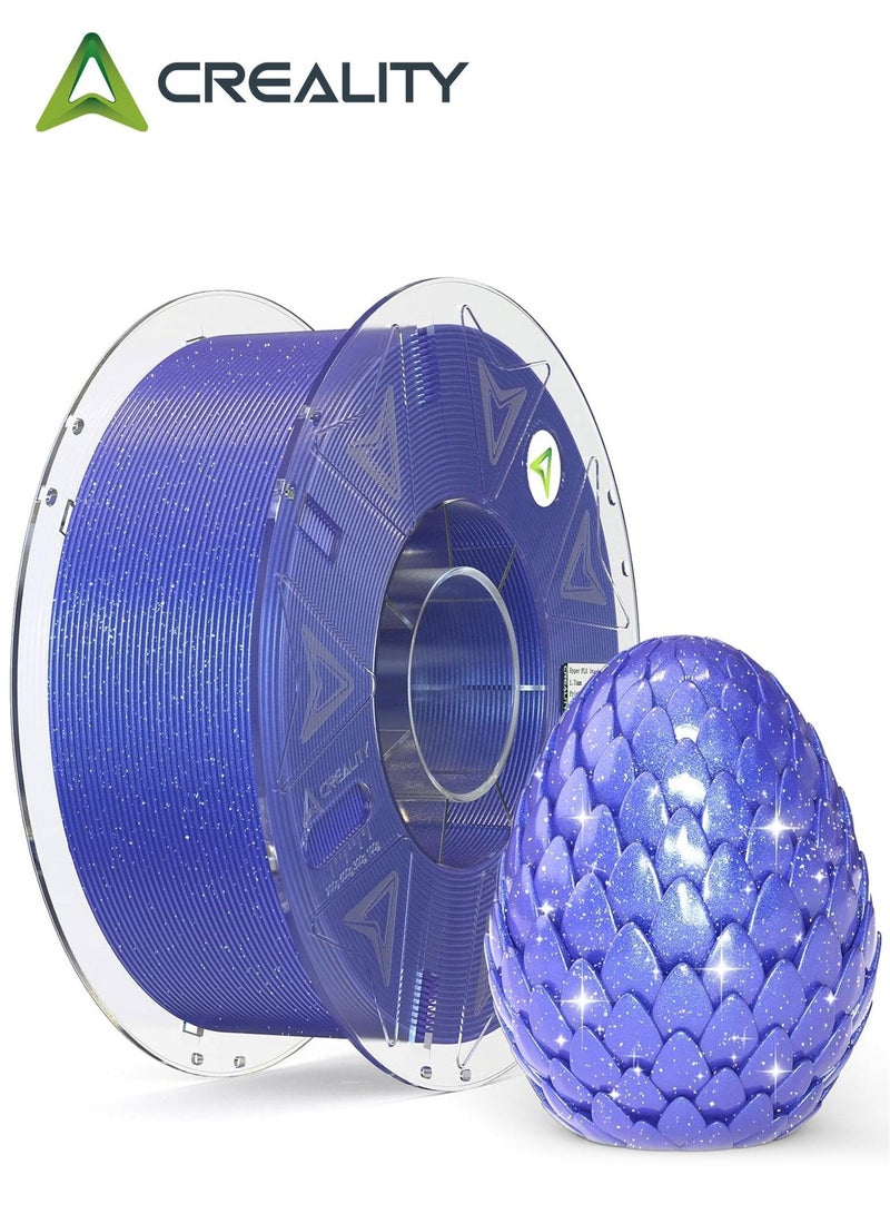 Creality 3D Hyper PLA Starry Galaxy 3D Printer Filament, Sparkle PLA 1.75mm 1KG, Shimmering Stardust Finish, High Speed RFID Smart Filament, Smooth Shine Fits for Most 3D Printers (Stardust Blue) Hyper PLA RFID-Stardust Blue - Image 1