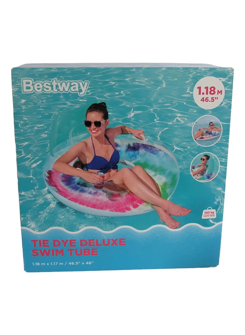 بست واي عوامة سباحة ملونة مع مسند ظهر وحامل أكواب - Image 1