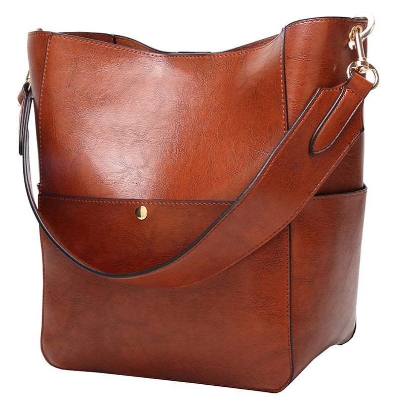 Molodo Womens Handbag, Pu Leather Bucket Tote Purse And Handbags Medium Satchel Hobo Purse Designer Work Shoulder Bags - Image 1