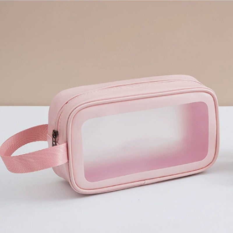 Makeup Bag: 3-Piece Pink Set, Large Capacity, Waterproof Wear-Resistant - Single-Layer Design, Lightweight Foldable, Toiletries Bag for Travel Daily Commuting Home Storage - Image 1