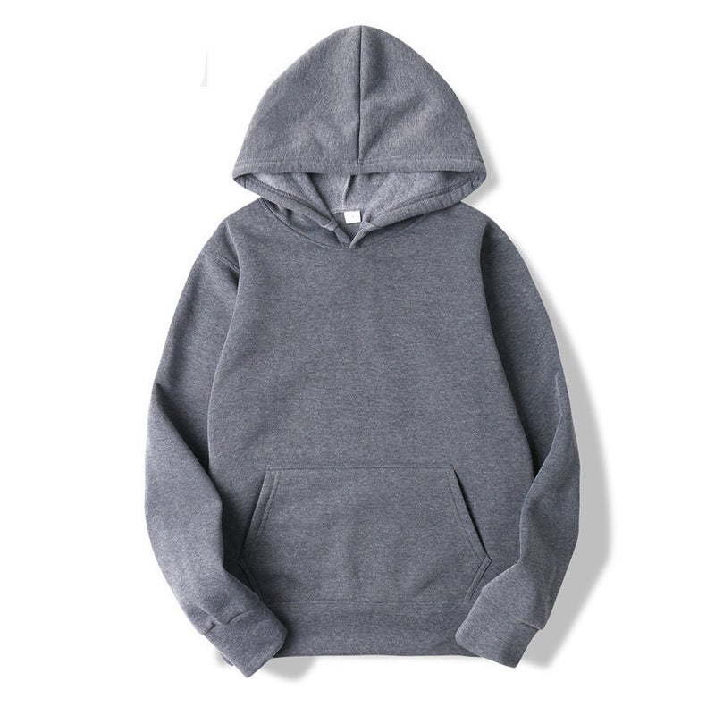 Thick Solid Color Hoodie Unisex 18 Colors Sportswear Dark gray 