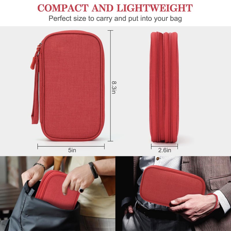 Waterproof Travel Cable Organizer Bag with Double Layer Storage for Cords, Chargers, Phone and Earphone - Image 2