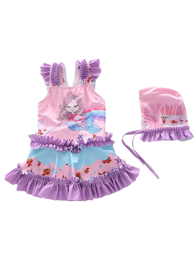 New Children's Swimsuit Female One-piece Baby Girl New Swimsuit Cute Infant Girl Swimsuit Little Princess