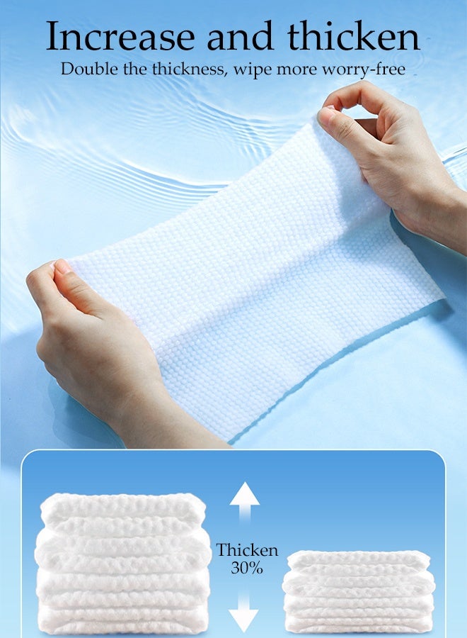 DUNISO 2 Pack 60 Count Face Cloths for Washing, 100% Cotton Face Towel,  Dry Wipe Facial Tissue, Portable Soft Face Cloths for Sensitive Skin & Baby & Facial Clean & Personal Care & Travel - Image 4