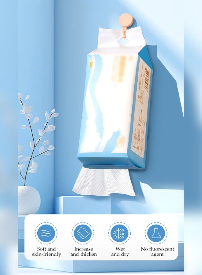 DUNISO 2 Pack 60 Count Face Cloths for Washing, 100% Cotton Face Towel,  Dry Wipe Facial Tissue, Portable Soft Face Cloths for Sensitive Skin & Baby & Facial Clean & Personal Care & Travel - Image 3