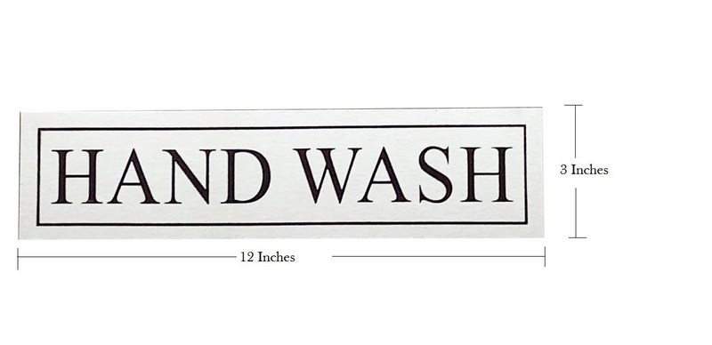 THW® Stainless Steel Self Adhesive HANDWASH Signage Board (3"x12") - Image 5