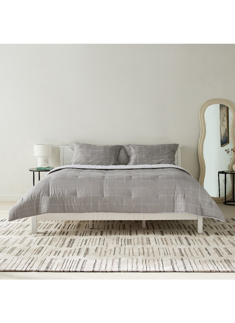 Home Box Lavish Blokify 3-Piece Printed Cotton Twin Comforter Set 220 x 160 cm  - Image 3