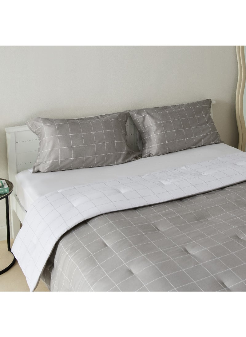 Home Box Lavish Blokify 3-Piece Printed Cotton Twin Comforter Set 220 x 160 cm  - Image 2
