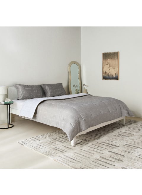 Lavish Blokify 3-Piece Printed Cotton Twin Comforter Set 220 x 160 cm