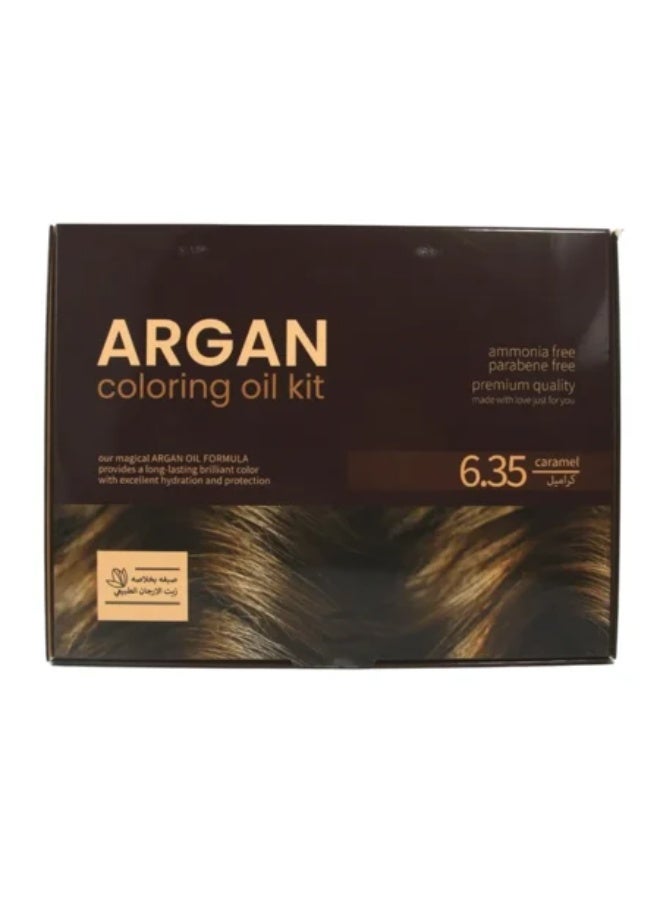 Natural Argan Oil Hair Dye Kit 6.35 Caramel