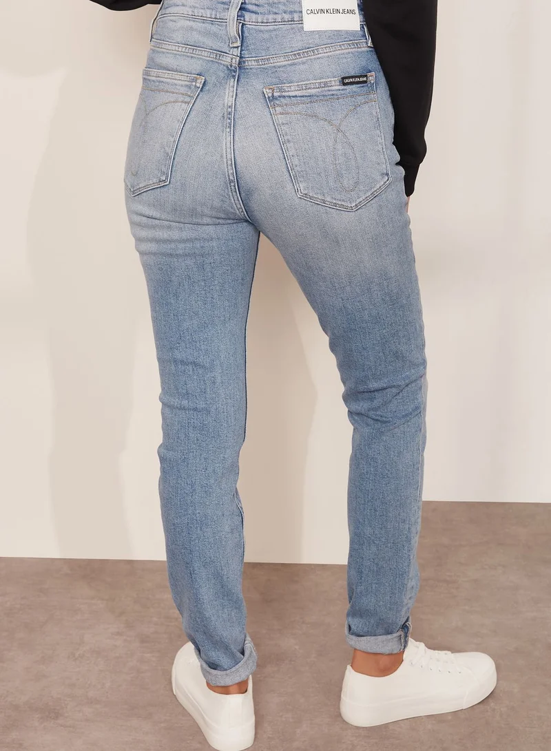 Calvin Klein Jeans Ripped High Waist Skinny Jeans