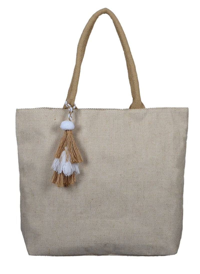 N & H N & H Women's Handwoven Solid Design Ladies Tote Bag  - Image 1