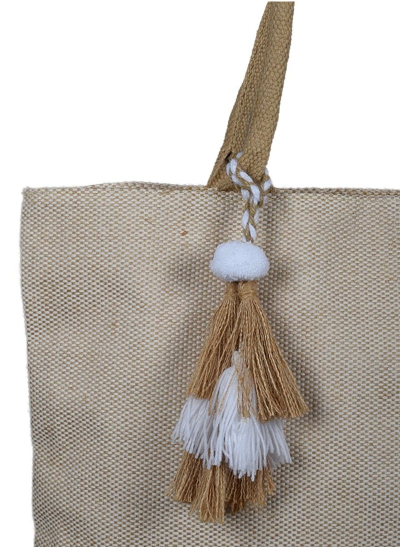 N & H N & H Women's Handwoven Solid Design Ladies Tote Bag  - Image 3