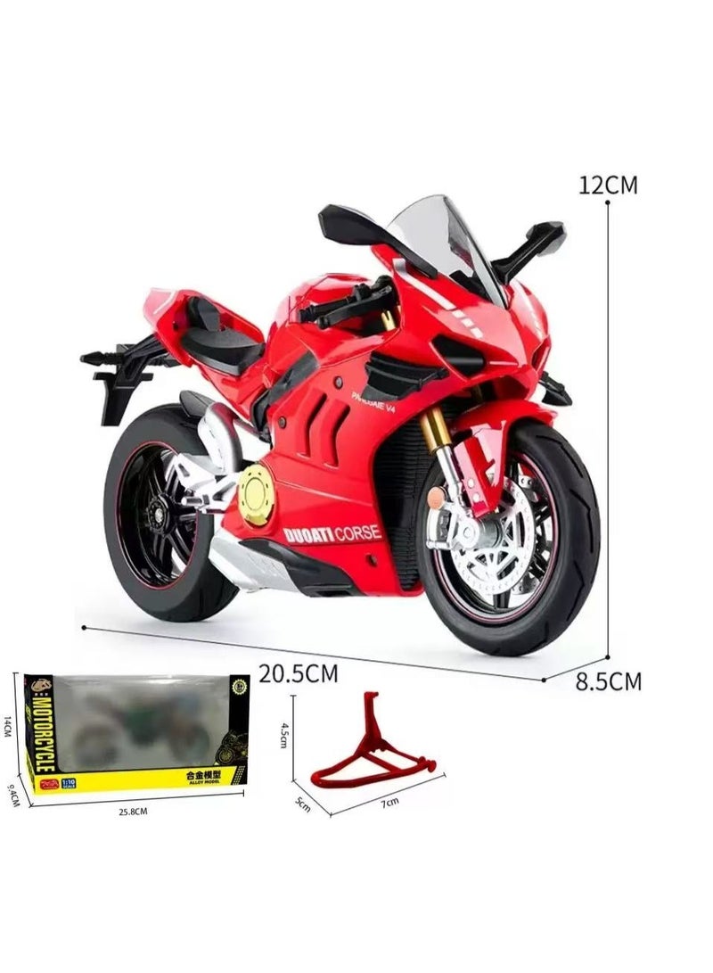لعبة سيارة ميني للأطفال نموذج دراجة نارية بمحاكاة عالية هدية (أسود + أحمر)