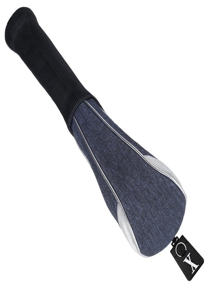 Andux 5pcs/Set Nylon Golf Wood Club Head Covers with Long Neck Blue - Image 3