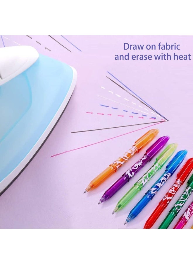 12 Pcs Erasable Gel Pens, Heat Erase Pens for Fabric, 0.5mm Fine Point Rolling Ball Pen for Drawing Writing, Writes Smooth, Erases Clean, for Kid Students Adults, Assorted Color - Image 4