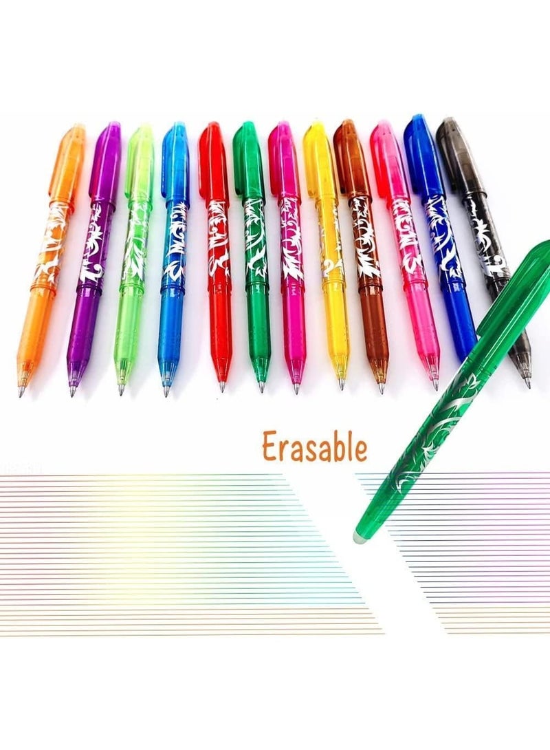12 Pcs Erasable Gel Pens, Heat Erase Pens for Fabric, 0.5mm Fine Point Rolling Ball Pen for Drawing Writing, Writes Smooth, Erases Clean, for Kid Students Adults, Assorted Color - Image 5