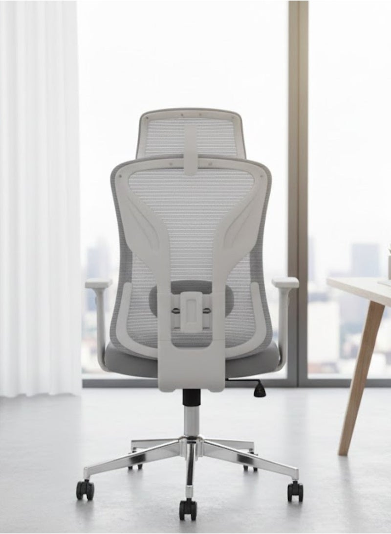 Furalux Professional Ergonomic Office Chair with Breathable Mesh Back, Adjustable Height, Head Support, Swivel Base and Comfortable Armrests for Home and Office Use - Image 3