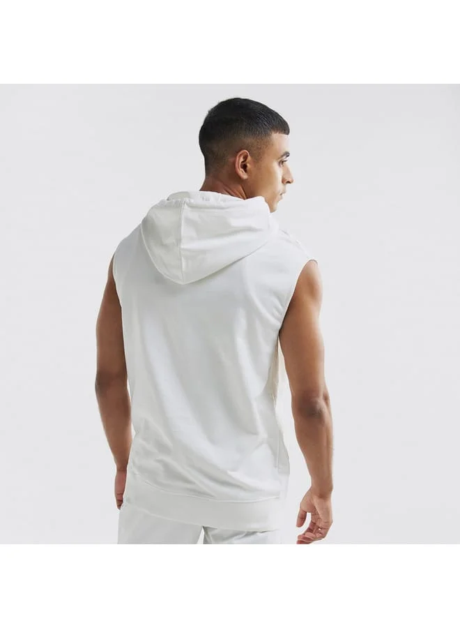 Splash FAV Slogan Print Sleeveless Hoodie