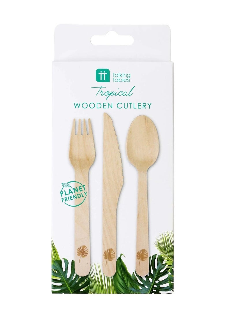 Talking Tables Tropical Fiesta Wooden Cutlery - 6 Sets  - Image 4