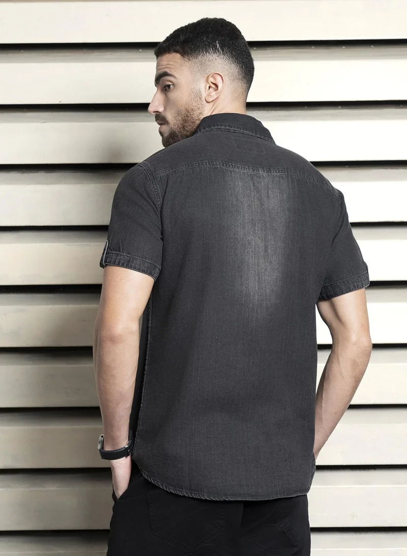 HIGH STAR  Men Printed Black Shirt for Men | Best Price UAE