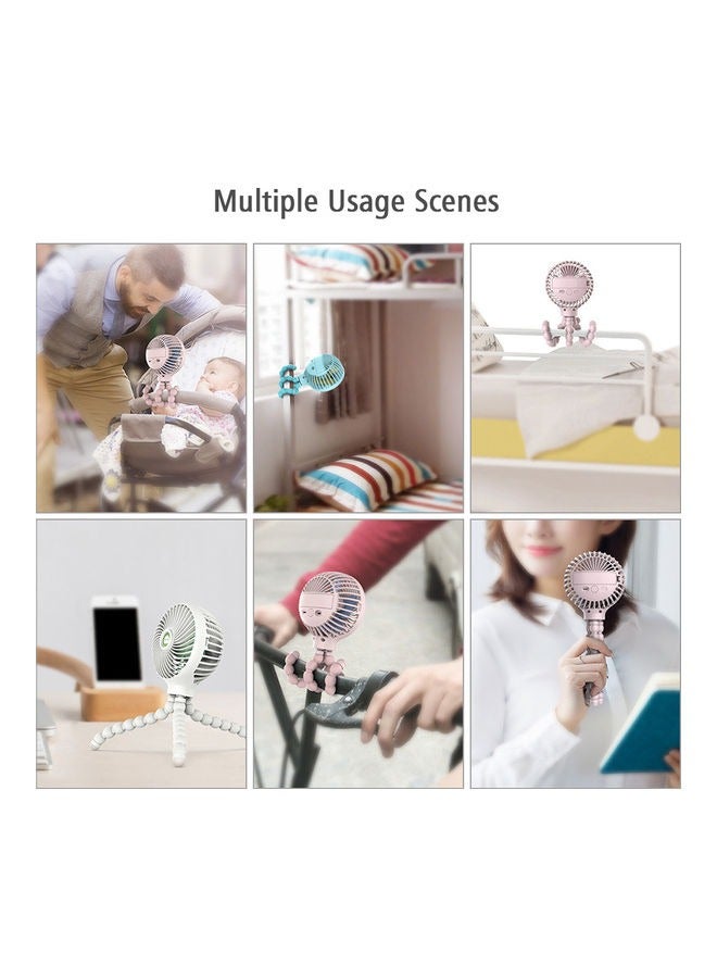 Loquat Mini USB Baby Stroller Fan, HOME Portable Mini Handheld Stroller Fan,Personal Portable Car Seat Baby Fan with Flexible Tripod,USB or Battery Powered Desk Fan with Adjustable 3 Speeds - Image 5