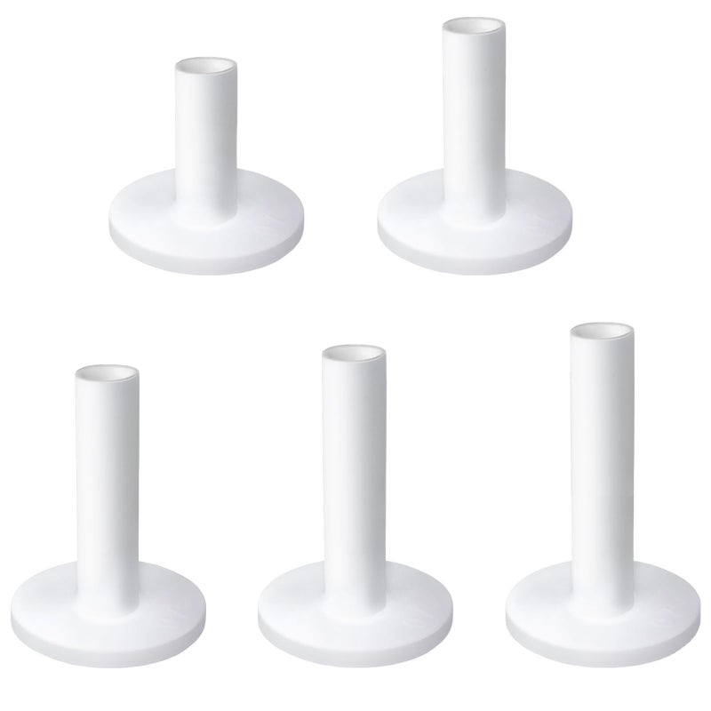 ZNBSIXP Rubber Golf Tees for Mats,Unbreakable Stable Driving Range Tees for Golf Simulator Practice Mats,5-Piece Mixed Size Set(White) - Image 1