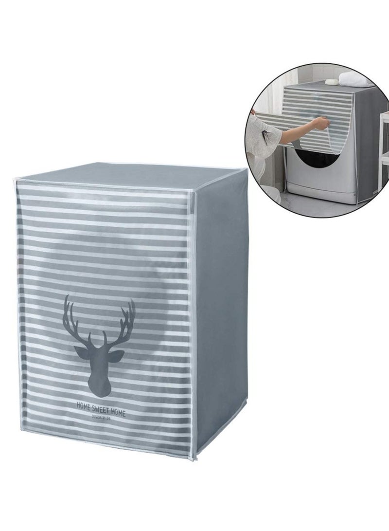 SOLARAE Washing Machine Cover, Clothes Washer Dust Dryer Cover Lid Tumble Dustproof Cover Case with Zipper for Front Load Washer Protection Waterproof Sun Cartoon Pattern for Drum Washing Machine - Image 1