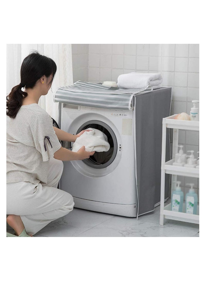 SOLARAE Washing Machine Cover, Clothes Washer Dust Dryer Cover Lid Tumble Dustproof Cover Case with Zipper for Front Load Washer Protection Waterproof Sun Cartoon Pattern for Drum Washing Machine - Image 5