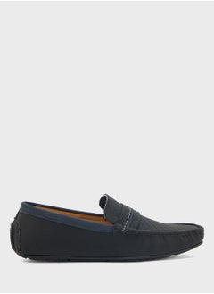 Robert Wood Saddle Detail Textuted Loafers  - Image 1
