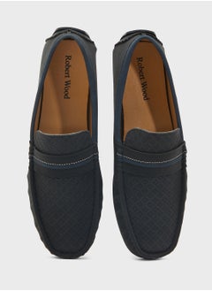 Robert Wood Saddle Detail Textuted Loafers  - Image 4