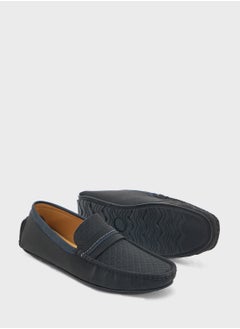 Robert Wood Saddle Detail Textuted Loafers  - Image 3