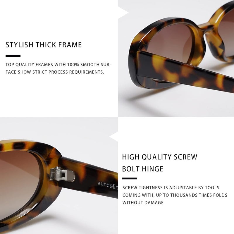 VANLINKER Polarized Retro Oval Sunglasses for Women and Men Small 90s Style VL9580 - Image 5