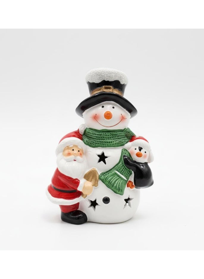 أي كي دي سي تمثال رجل ثلج 12 سم من AKDC لديكور عيد الميلاد - زينة رائعة للعطلات لتزيين المنزل والمكتب والطاولة - Image 1