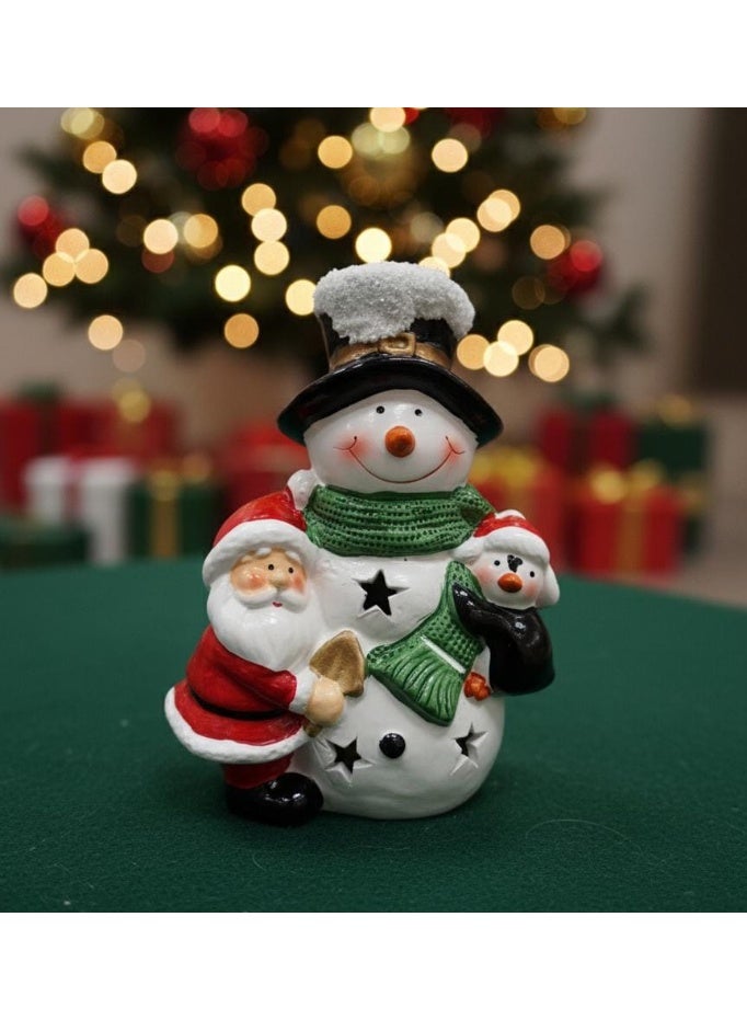 أي كي دي سي تمثال رجل ثلج 12 سم من AKDC لديكور عيد الميلاد - زينة رائعة للعطلات لتزيين المنزل والمكتب والطاولة - Image 2