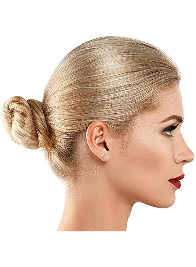 PAVOI 18K Gold Plated Sterling Silver Round Stud White Simulated Shell Pearl Earrings - Image 4