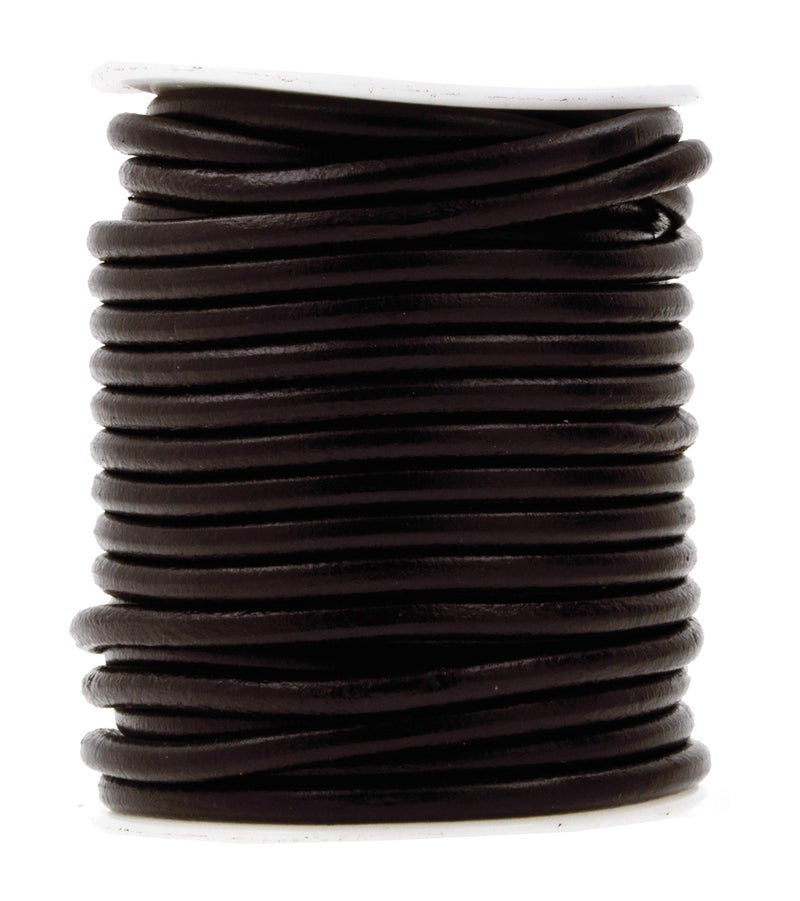 Mandala Crafts Round Cowhide Genuine Brown Leather Cord for Jewelry Making Kumihimo Leather Rope Spool  Brown Leather String Lace  11 Yds 4mm Leather Cording