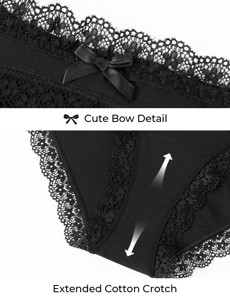 voenxe Women Underwear,Cotton Bikini Brief,Ladies Lace Soft Panties,Breathable Comfortable Undies,Stretch Hipster Multipack,5 Pack Panty XS-XXL - Image 5