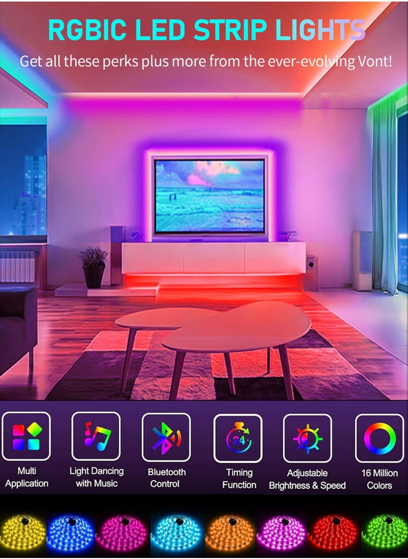 Toshionics 5M Flexible Smart Bluetooth RGB LED Strip Light Sync to Music Lighting for Home Decor Kitchen Bedroom Car Bike Hotel Outdoor Bar Parties Garden Desktop Decoration Mobile App Control USB Powered  - Image 5