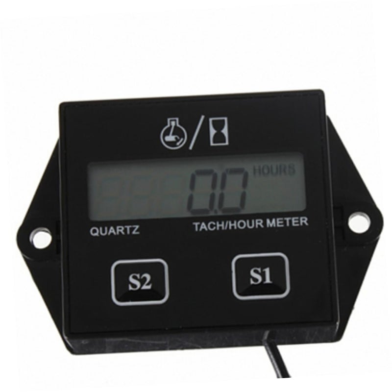 Digital Tachometer Hour Counter For Small Engines Motorcycles Black LCD Display - Image 3