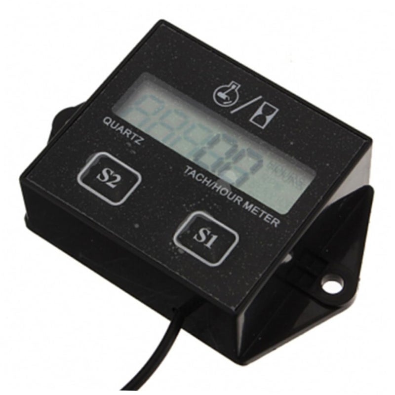 Digital Tachometer Hour Counter For Small Engines Motorcycles Black LCD Display - Image 2