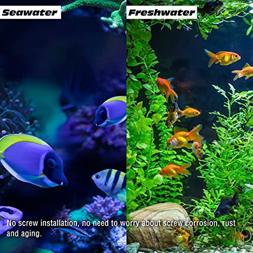 YOFOTHS 25.6inch Algae Scraper for Glass Aquariums Fish Tank Cleaner Tool with 10 Blades Aluminum Alloy Long Handle Tool-Less Installation - Image 3