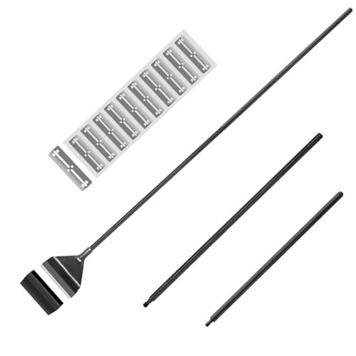 YOFOTHS 25.6inch Algae Scraper for Glass Aquariums Fish Tank Cleaner Tool with 10 Blades Aluminum Alloy Long Handle Tool-Less Installation - Image 1