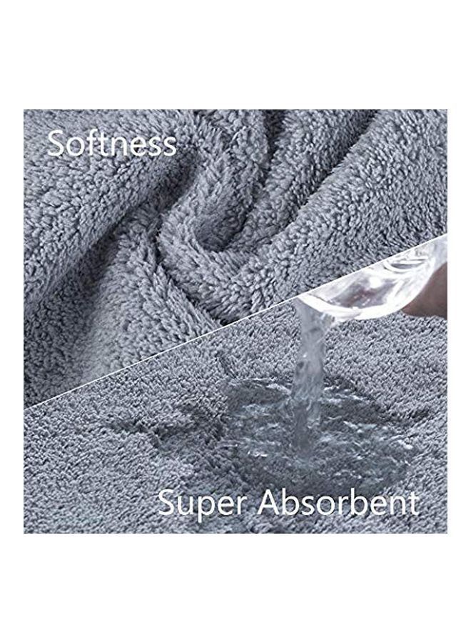 NIBEMINENT 2-Piece Plush Soft Fleece Hair Turban Towel Blue - Image 3