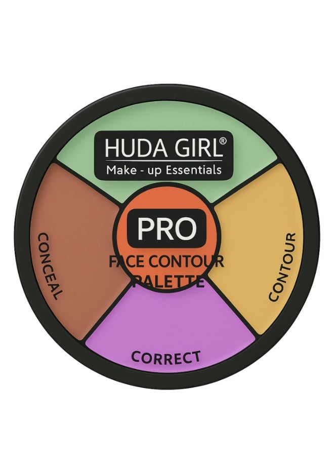 HUDA GIRL 3in1 Colour Corrector for Dark Circles, Pro Concealer for Women - Long Lasting, Waterproof, Pigmented, Full Coverage Concealer with Orange Corrector, Bronzer & Contour Palette Shades, - Image 1